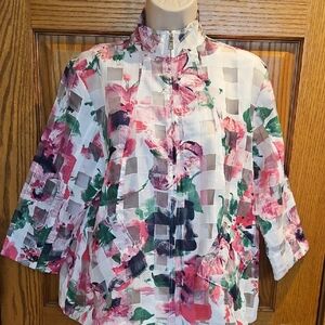 Erin London Pl Floral Sheer Jacket NWOT